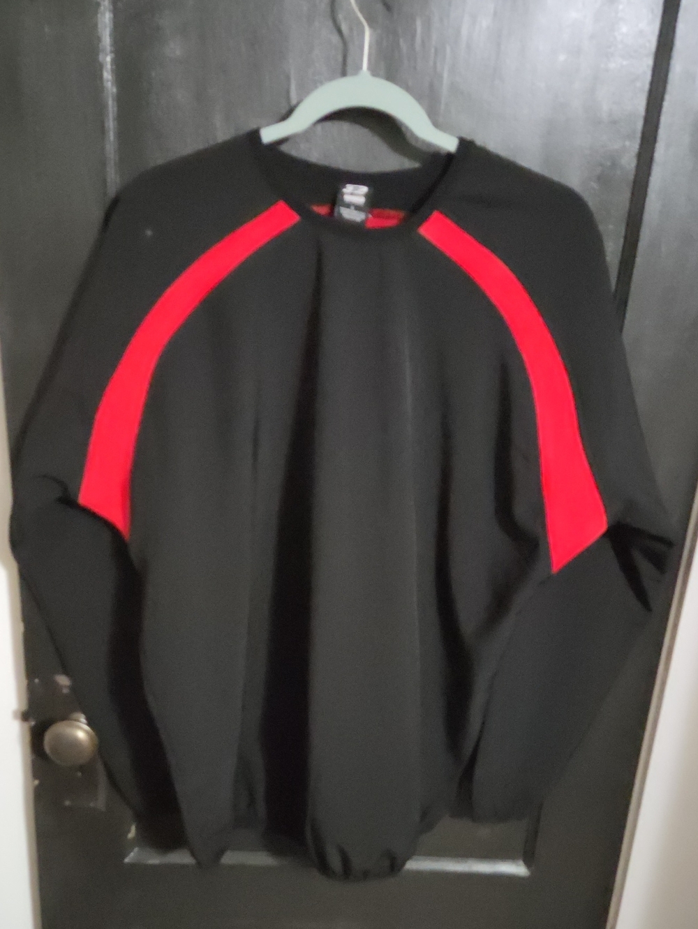 Performance Crewneck Jacket - Black with Red Panels